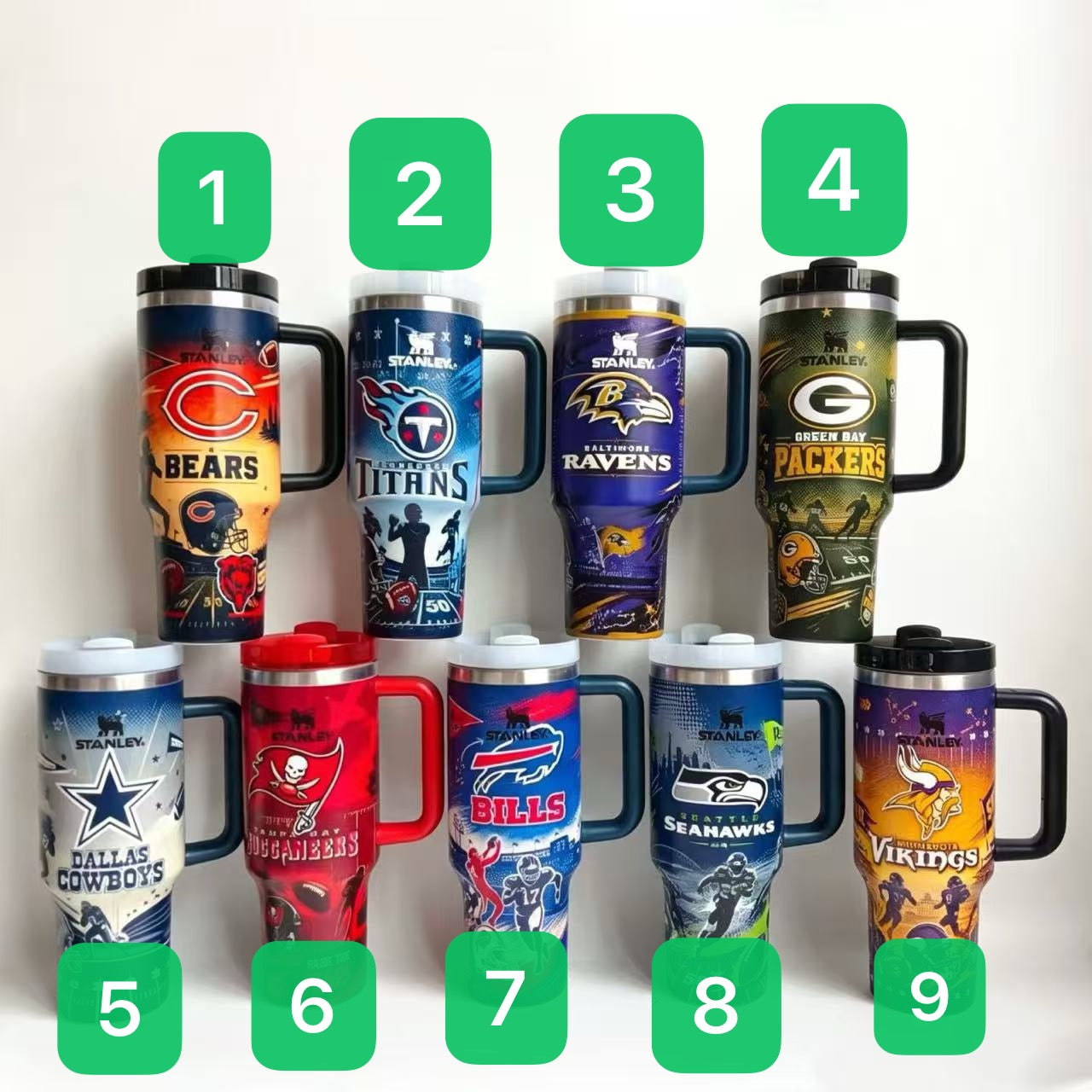 NFL Football Team Collab 40oz Stainless Steel Tumbler